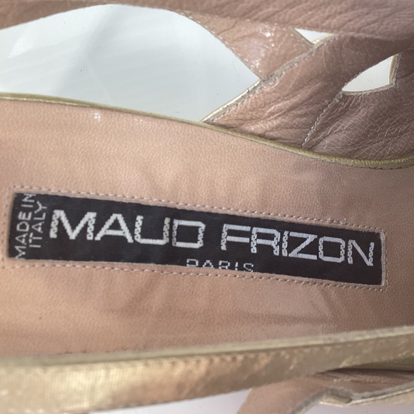 MAUD FRIZON Metallic Gold Slingback Heels - Picture 7 of 9